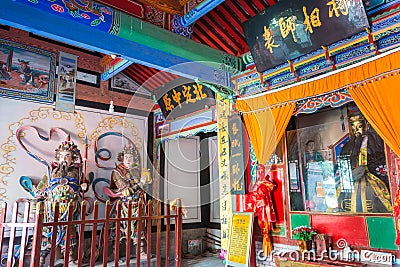 Wuzhangyuan Zhuge Liang Temple. a famous Ancient Battle Field(Aprilâ€“Autumn of 234 CE) in Baoji, Shaanxi, China. Editorial Stock Photo